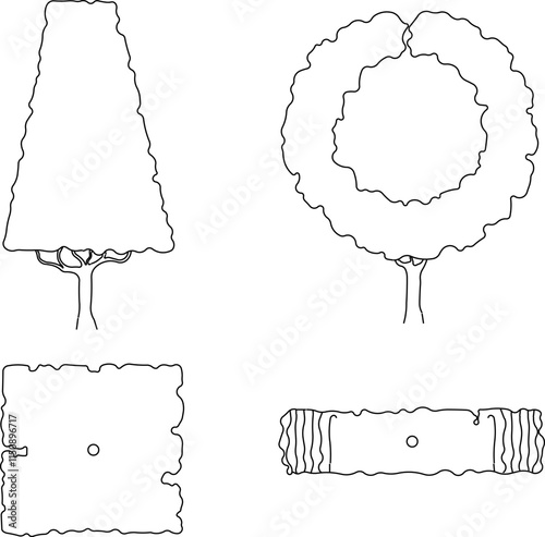 vector illustration design image plant tree sketch simple silhouette for completeness of the image