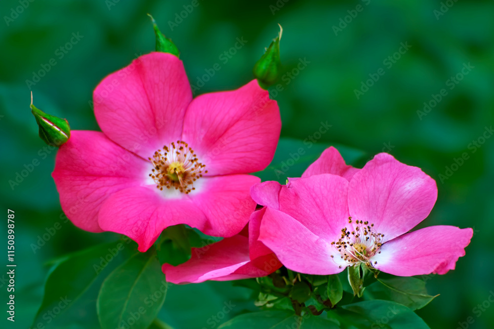 Pretty pink single petal roses