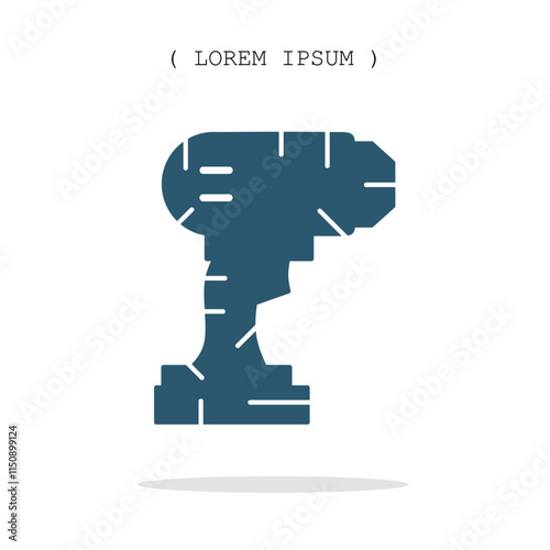 Vector symbol. Drill icon illustration. Stock vector symbol illustration design.