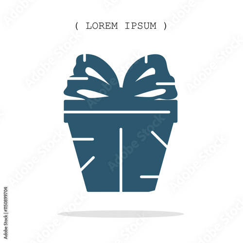 Vector symbol. Gift box icon illustration. Stock vector symbol illustration design.