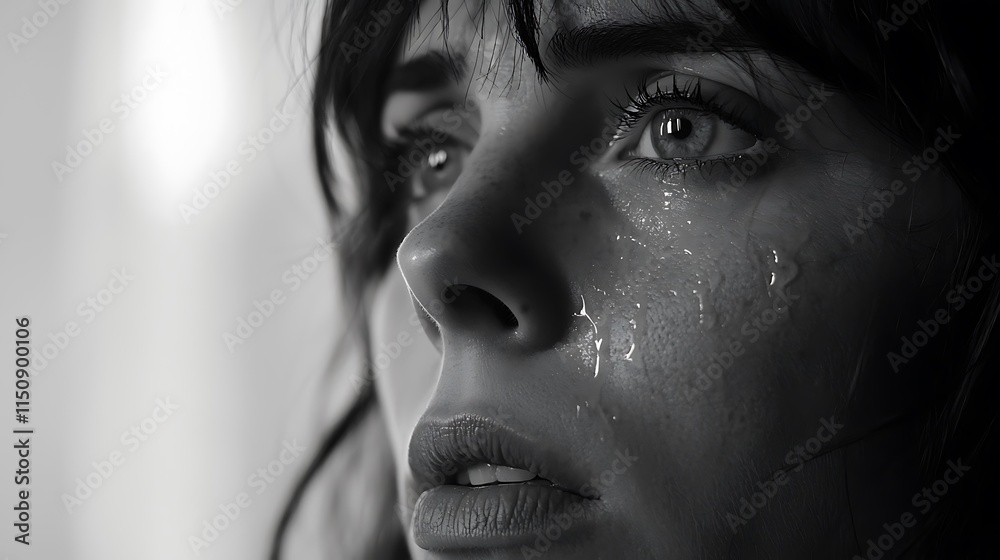 Fototapeta premium A woman with tears in her eyes