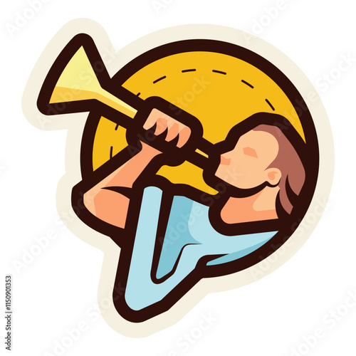 Photos mormon symbol with angel moroni blowing trumpet sticker