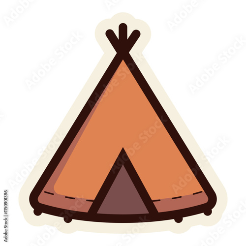 native american tipi tent sticker