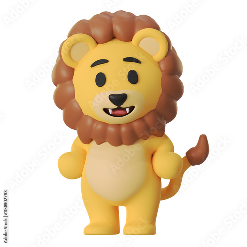 Mascot Cute Lion Standing Pose