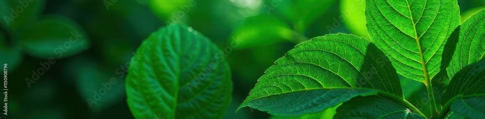 Lush tropical green leaves with intricate veins and soft light, outdoor photography, greenery, nature Lush tropical green leaves with intricate veins and soft light, outdoor photography, greenery, nature