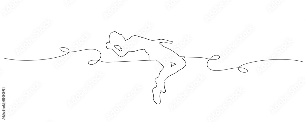 Fototapeta line art sport vaulting