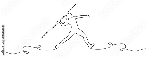 javelin throwing sport line art