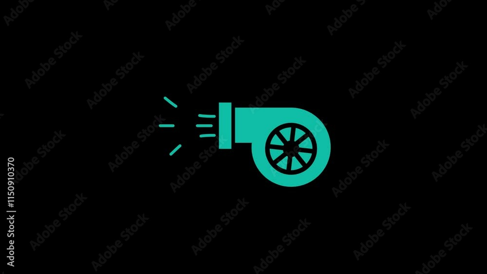 Turbocharger icon and Turbo sign, simple logotype high power engine concept .