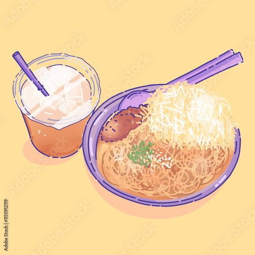 Japanese Ramen Udon Noodle Cuisine Illustration