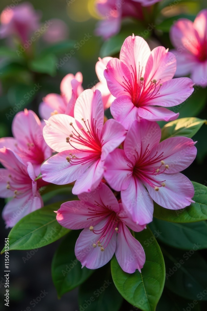 Delicate pink & purple azaleas burst into bloom in a vibrant spring garden , pretty, blossom, texture Delicate pink & purple azaleas burst into bloom in a vibrant spring garden , pretty, blossom, texture