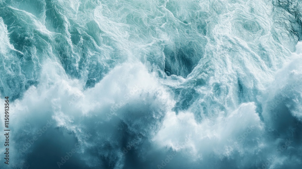 Ocean Waves Abstract: A Turquoise Tidal Symphony Ocean Waves Abstract: A Turquoise Tidal Symphony