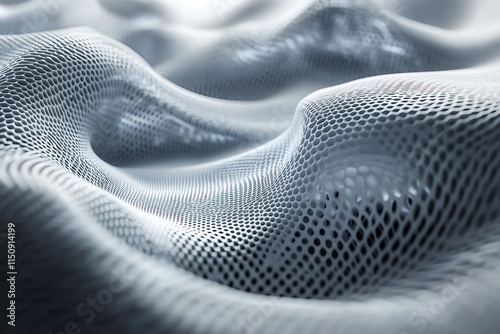 Abstract Mesh Surface: A 3D Render of Wavelike Cellular Structure