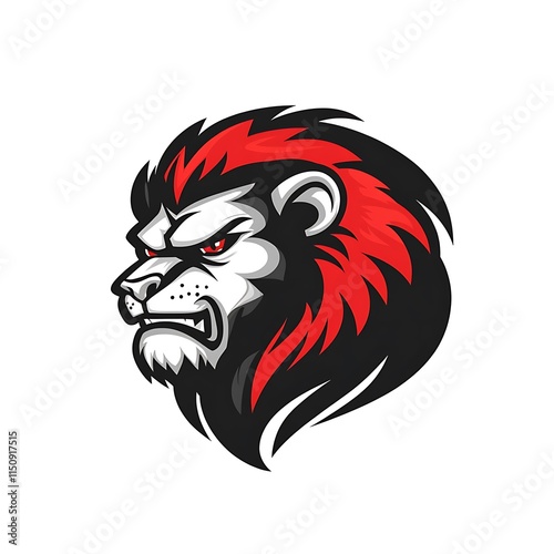 Wallpaper Mural Angry Lion Mascot Logo.  Powerful Animal Head Graphic Design. Torontodigital.ca