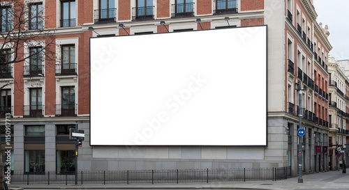 Billboard sign mockup in the urban environment, blank space to display your advertising or branding campaign.