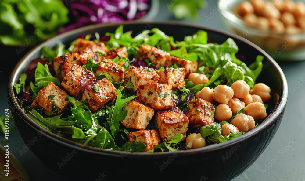 Fresh protein-packed salad bowl for healthy eating Fresh protein-packed salad bowl for healthy eating