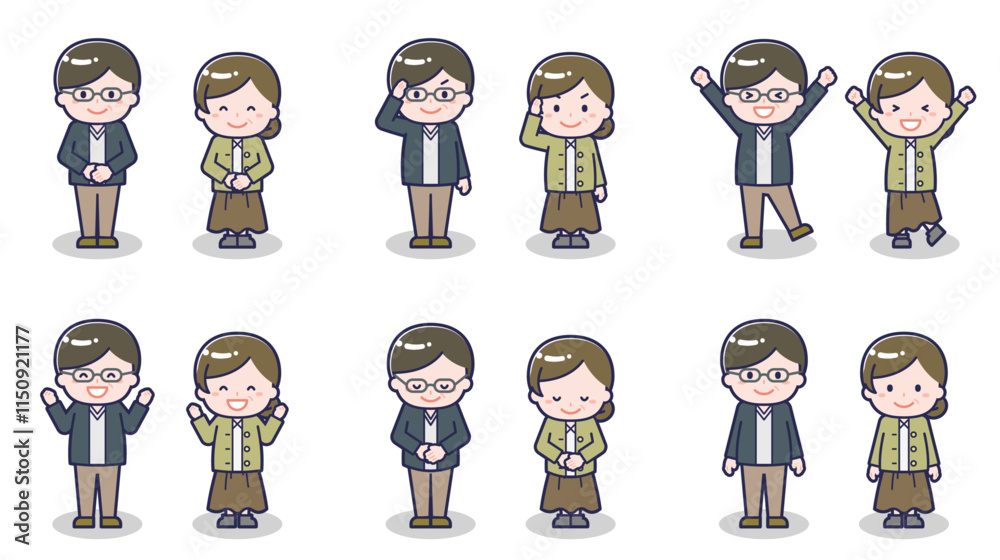 私服の中年男女 01