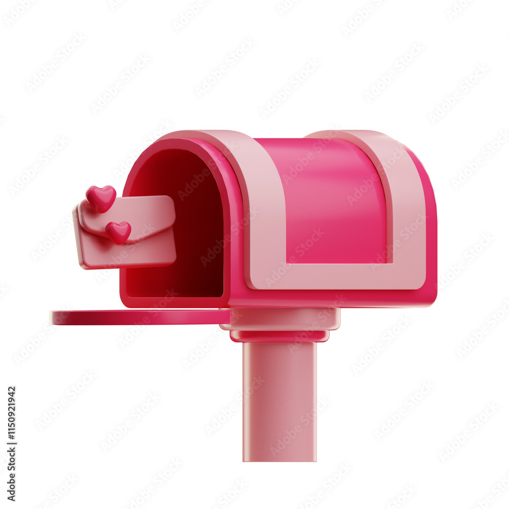 Cute Pink Mailbox with Heart Accents Cute Pink Mailbox with Heart Accents