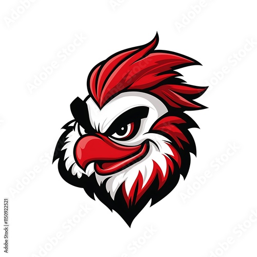 Wallpaper Mural Angry Rooster Mascot Logo. Aggressive Cartoon Chicken Head. Torontodigital.ca