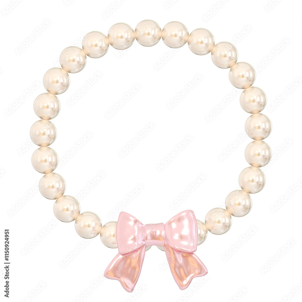 Obraz premium Coquette 3D Round Shape Pearl