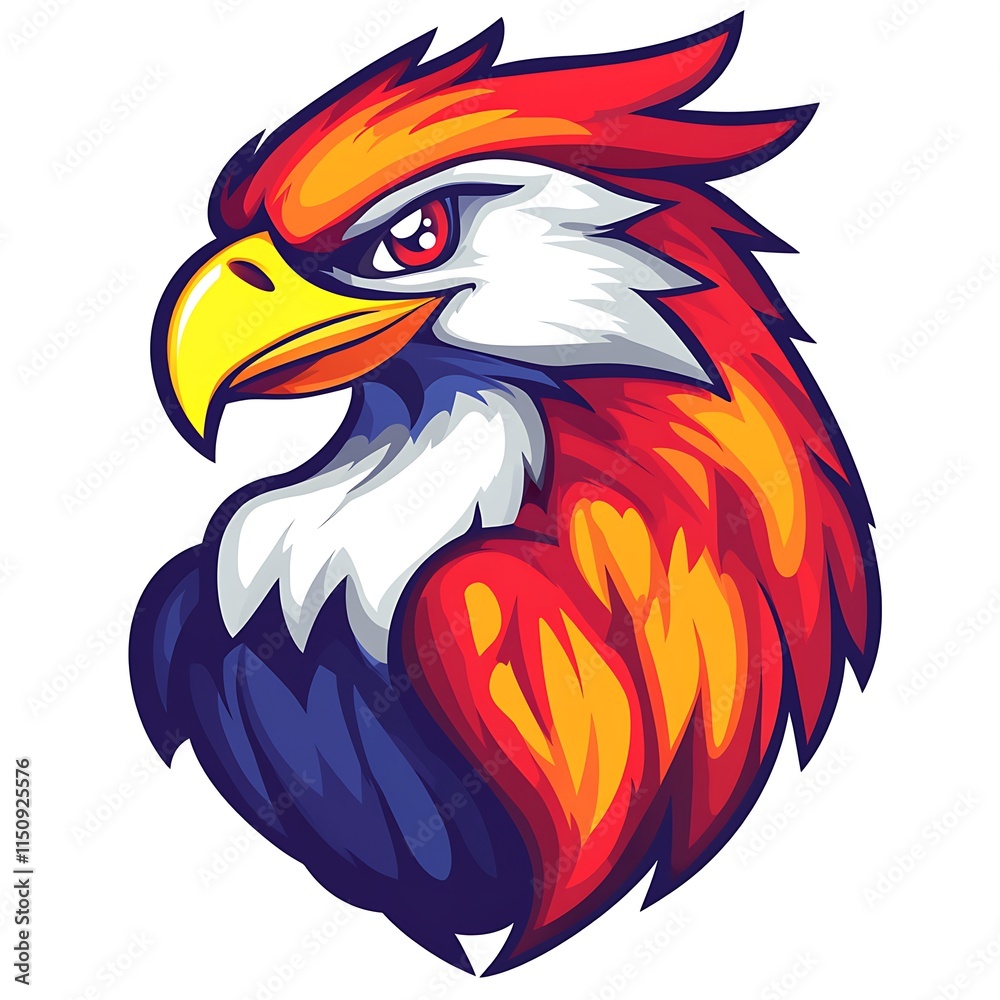 Fototapeta premium Fierce Eagle Mascot Logo. Powerful, Colorful, and Bold Design.