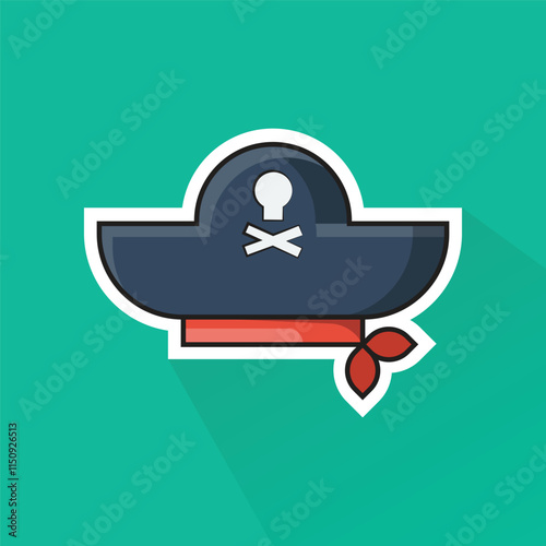 Illustration of Captain Hat in Flat Design