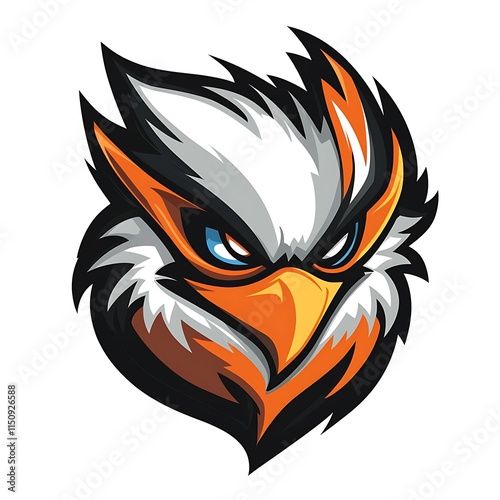 Wallpaper Mural Aggressive Eagle Mascot Logo. Powerful Bird Head Graphic Design. Torontodigital.ca
