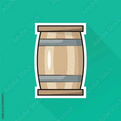 Illustration of Wine Drum in Flat Design