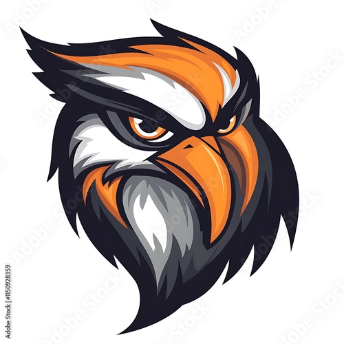 Wallpaper Mural Aggressive Owl Mascot Head. Sporty and Powerful Design. Torontodigital.ca