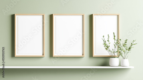 A simple, elegant Scandinavian-style arrangement with two wooden frames