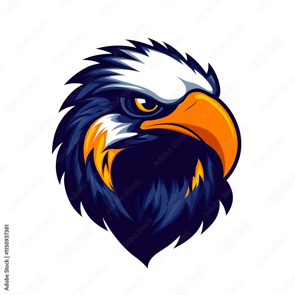 Fototapeta premium Bald Eagle Head Logo Design. Powerful and Majestic Animal.