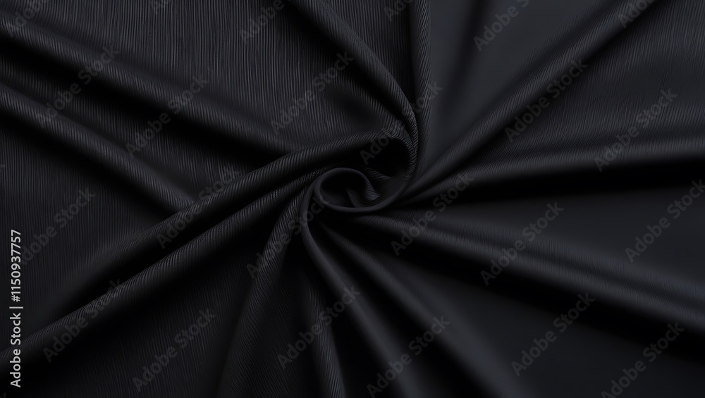 Fototapeta premium Black textured fabric with a subtle woven grid pattern, suitable for backgrounds, design elements, and textile concepts in creative projects