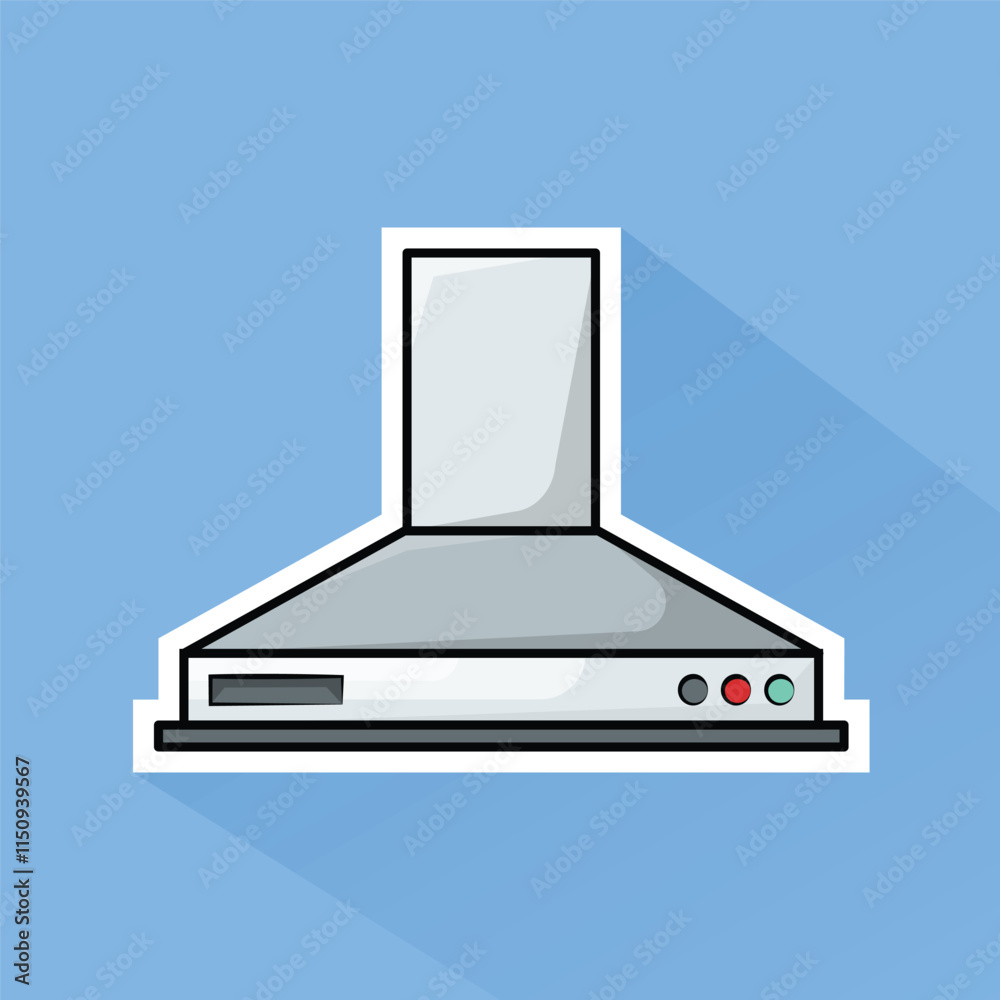 Illustration of Cooker Hood in Flat Design