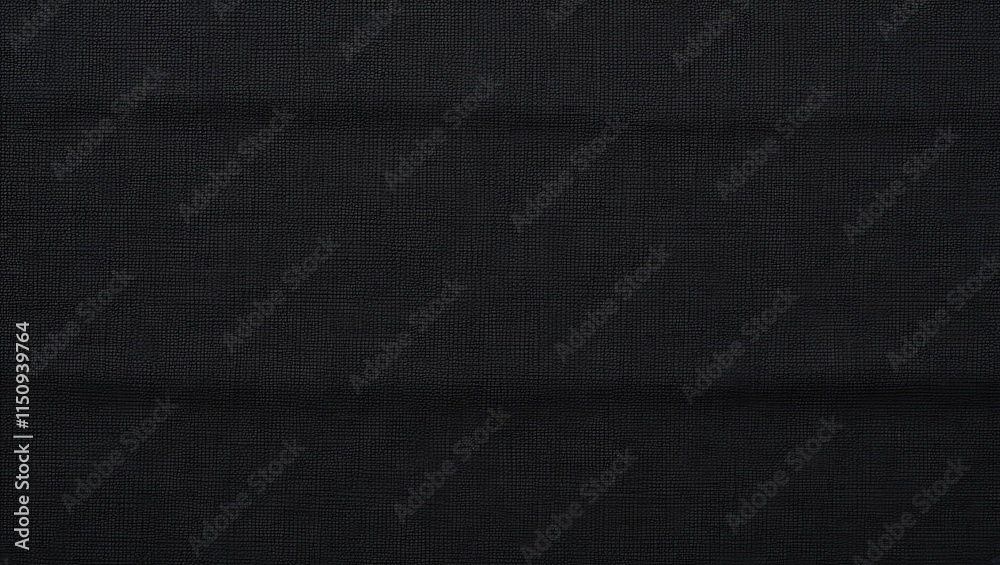 Fototapeta premium Black textured fabric with a subtle woven grid pattern, suitable for backgrounds, design elements, and textile concepts in creative projects