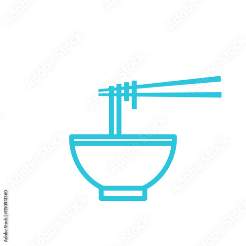 Soba Noodles icon, Buckwheat Gluten-Free Perfection. Isolated on white background. Blue icon set.