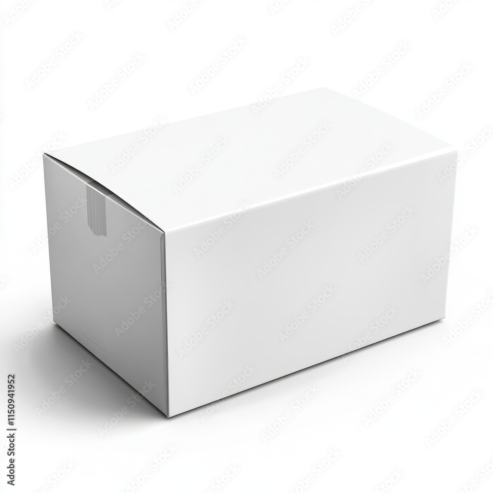 Fototapeta premium A blank packaging box mockup, isolated on a white background.