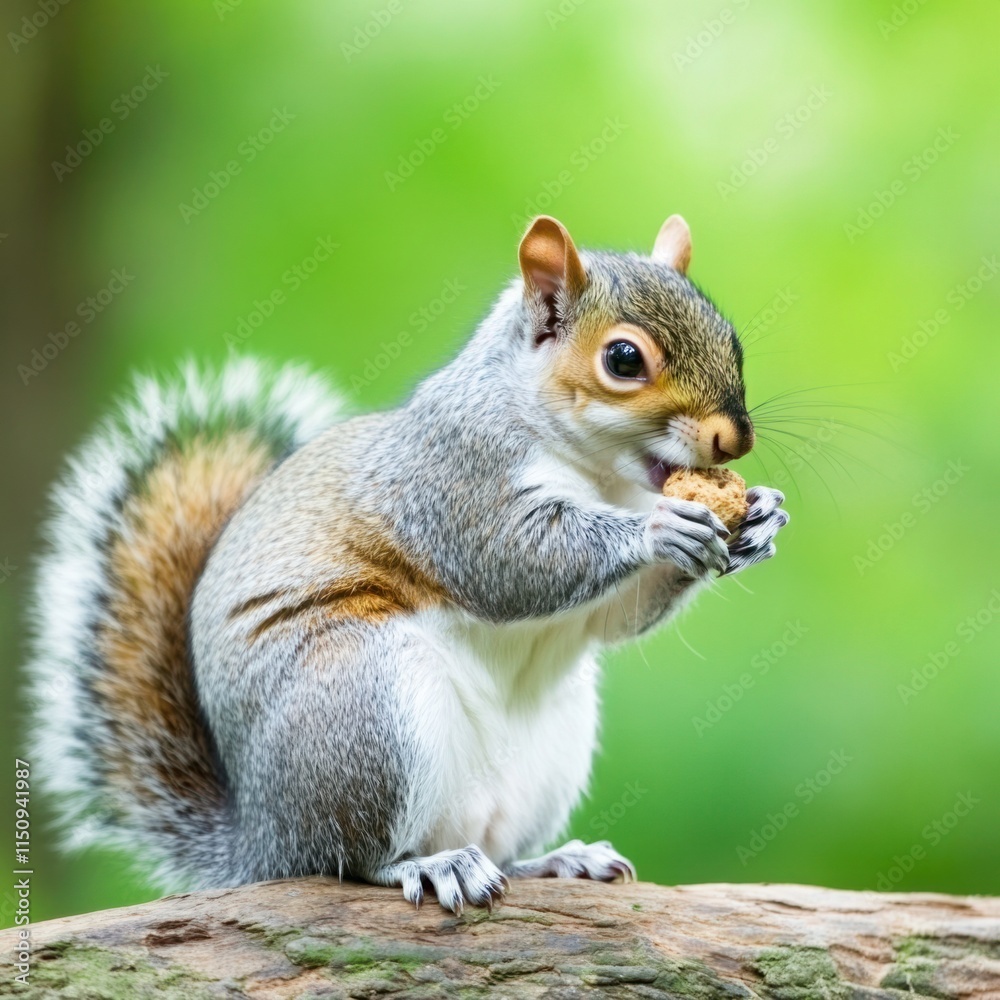 Adorable Squirrel Eating Nut in the Park Surrounded by Lush Greenery, Capturing Nature's Charm and Wildlife in a Tranquil Environment Adorable Squirrel Eating Nut in the Park Surrounded by Lush Greenery, Capturing Nature's Charm and Wildlife in a Tranquil Environment