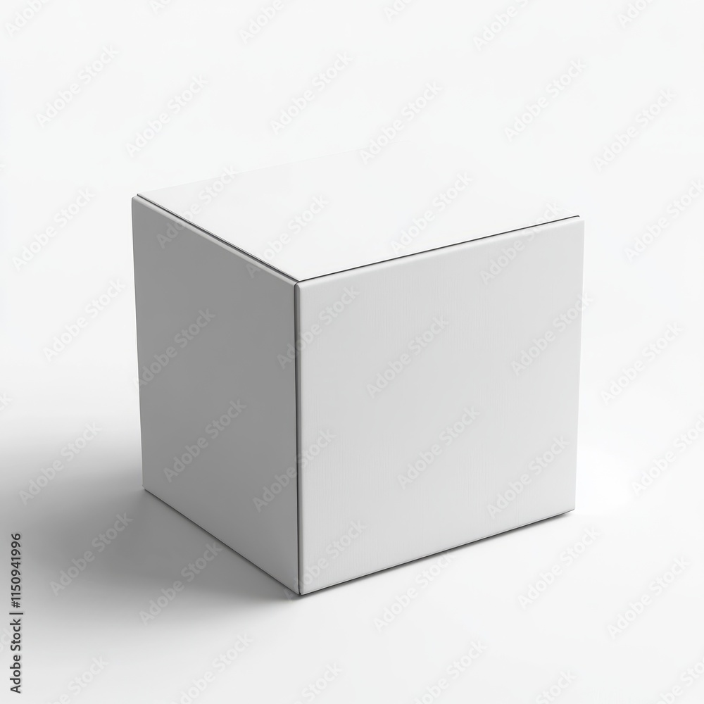 A blank packaging box mockup, isolated on a white background. A blank packaging box mockup, isolated on a white background.