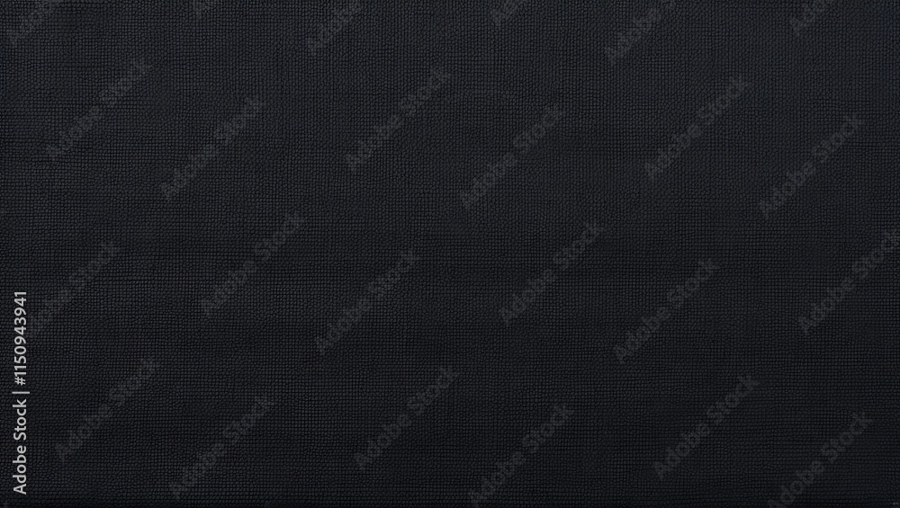 Black textured fabric with a subtle woven grid pattern, suitable for backgrounds, design elements, and textile concepts in creative projects