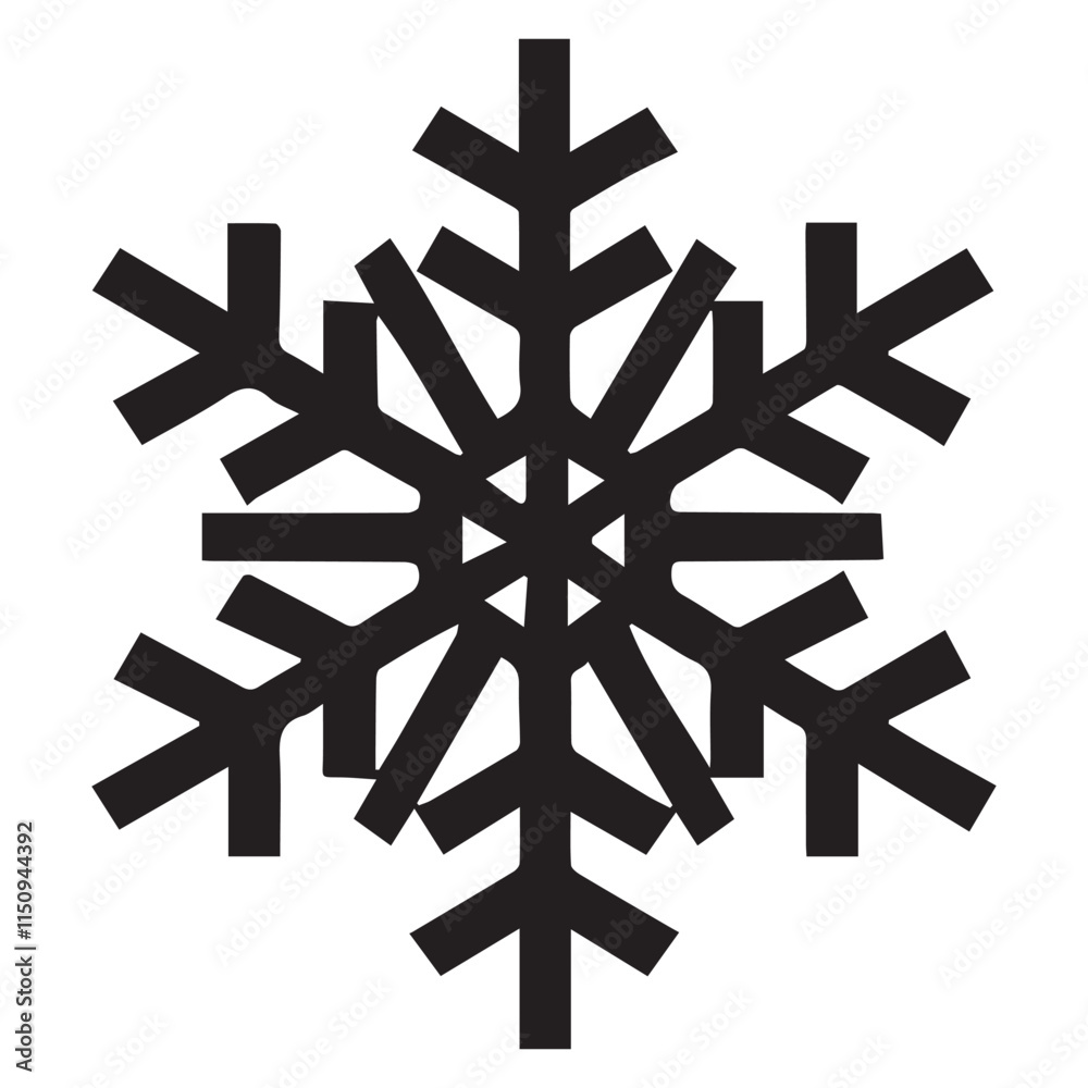 Unique Snowflake Silhouette Vector for Holiday Themes Unique Snowflake Silhouette Vector for Holiday Themes