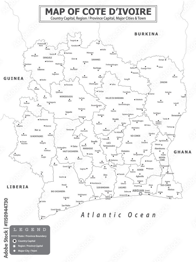 African Countries Geography Political map. Political map of country with capital, province or state capital, major cities and town. African Countries Geography Political map. Political map of country with capital, province or state capital, major cities and town.