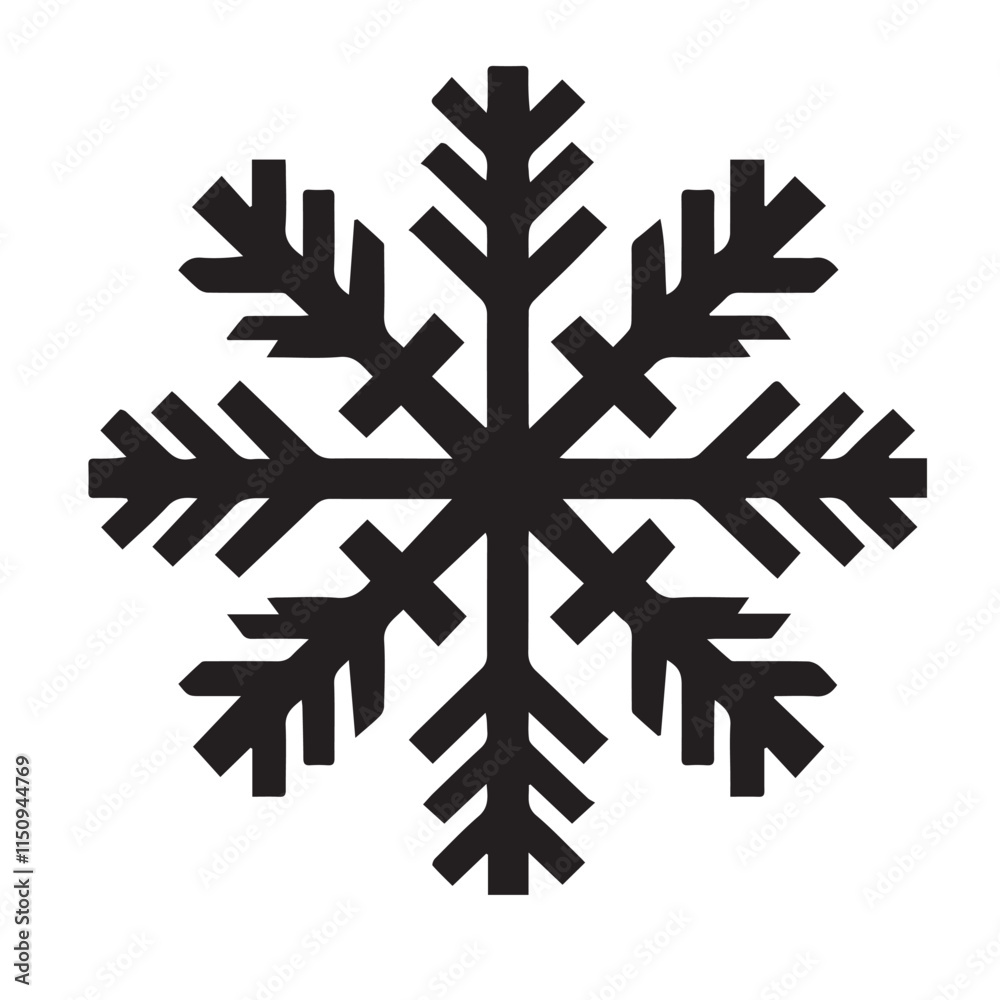 Unique Snowflake Silhouette Vector for Holiday Themes Unique Snowflake Silhouette Vector for Holiday Themes
