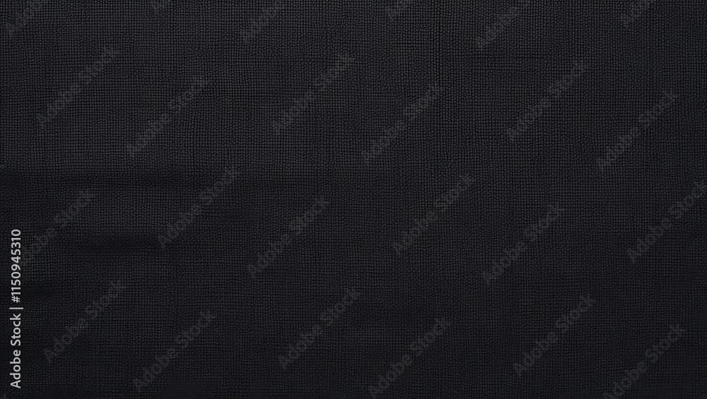 Black textured fabric with a subtle woven grid pattern, suitable for backgrounds, design elements, and textile concepts in creative projects Black textured fabric with a subtle woven grid pattern, suitable for backgrounds, design elements, and textile concepts in creative projects