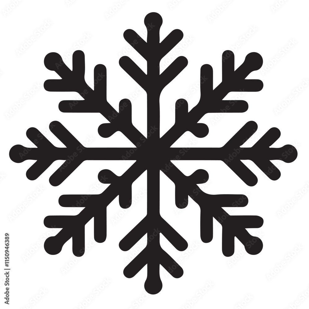 Unique Snowflake Silhouette Vector for Holiday Themes Unique Snowflake Silhouette Vector for Holiday Themes