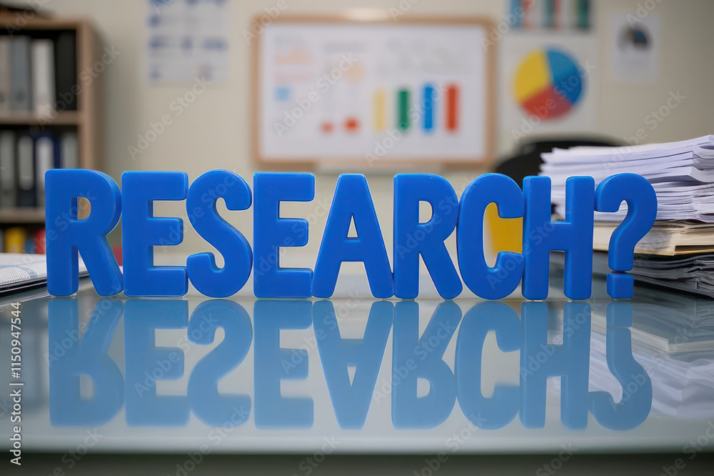 Fototapeta premium Research Signs with Charts and Data in a Professional Office Setting