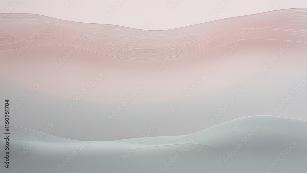 Fototapeta premium Abstract Pastel Landscape With Linear Waves