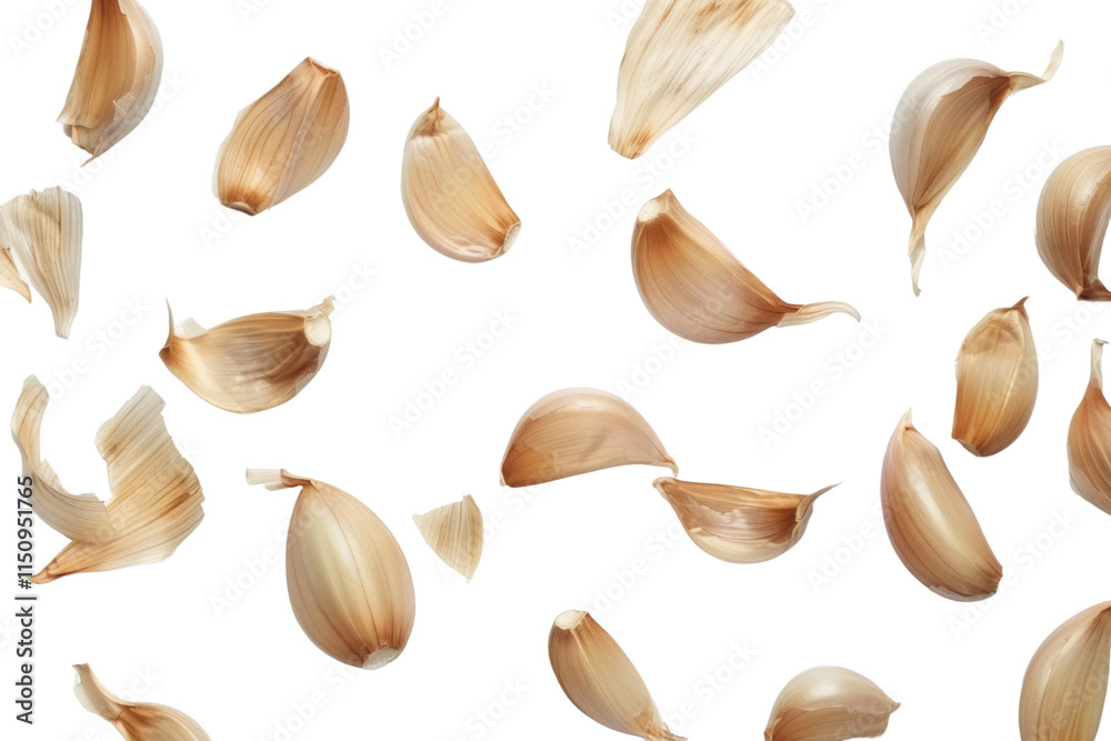 Delicious garlic cloves isolated on white or transparent background Delicious garlic cloves isolated on white or transparent background