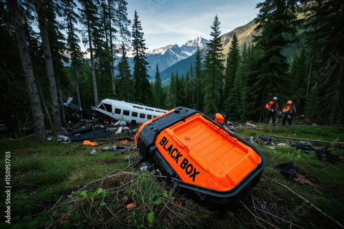 Rescue Team Investigates Crash Location of Plane with Black Box in Forest Area