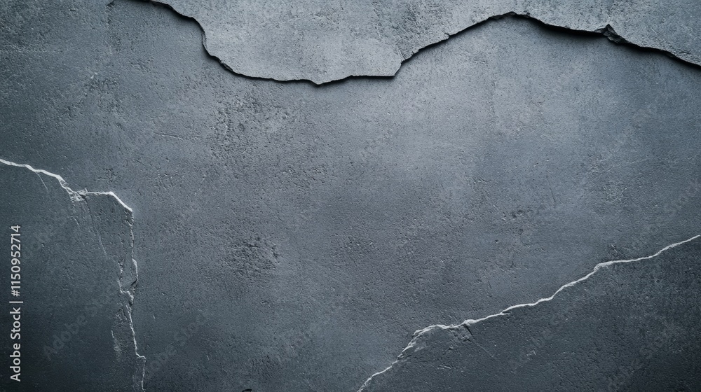Obraz premium Cracked concrete wall texture, detailed closeup of weathered surface with extensive cracks and grunge pattern for background or design