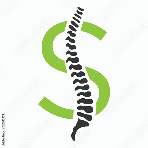 Initial Letter S Spine Logo Concept For Chiropractic Logo Design, Medical Physiotherapy Symbol