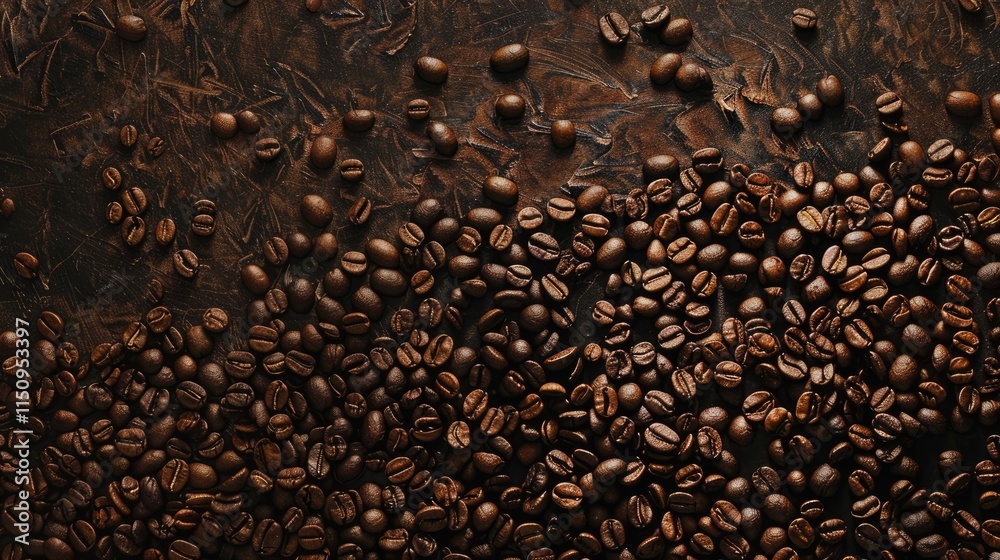 Coffee Beans on a Rustic Brown Surface Coffee Beans on a Rustic Brown Surface
